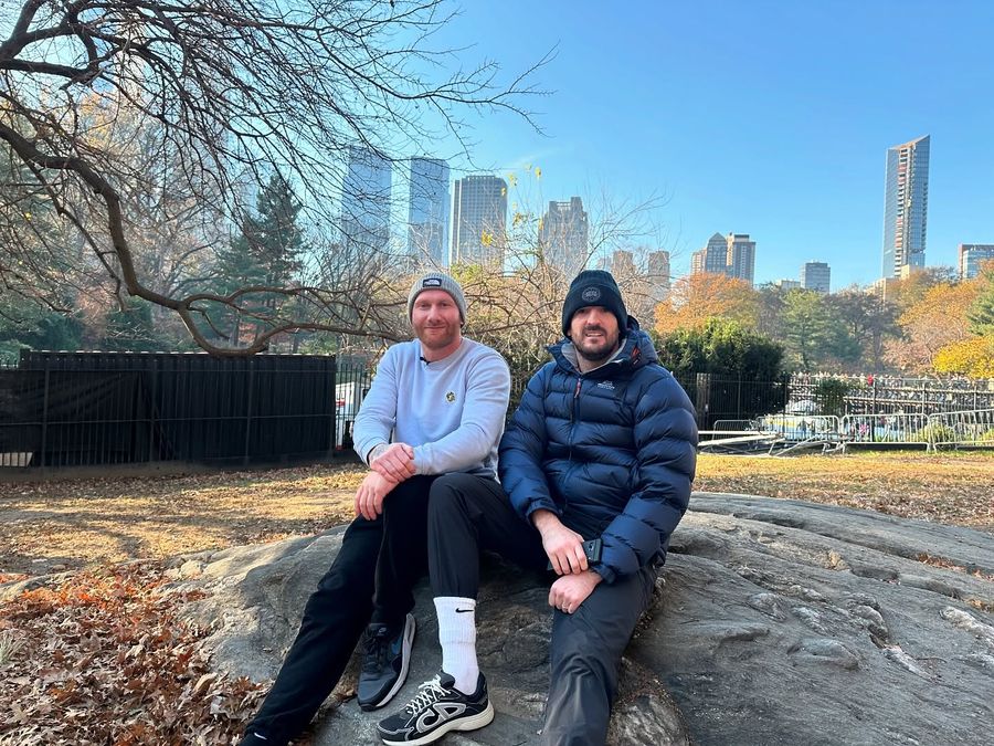 Greg and a guest in Central Park